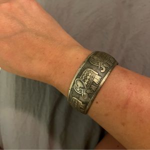 Elephant Print Metal Cuff